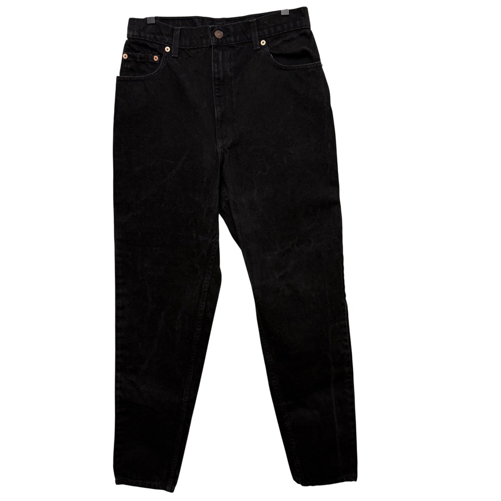 Vintage‎ Levis 551 Relaxed Fit Tapered Leg Jeans Black High Rise 12 LNG 1995 USA
